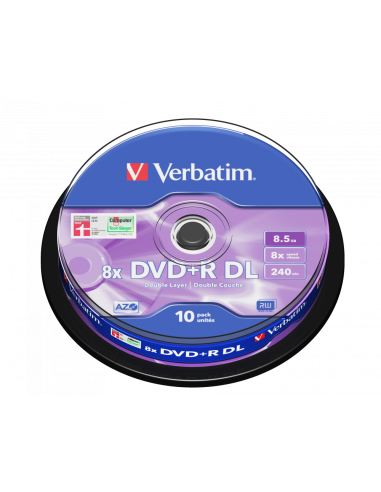 Dvd +R  Dual Layer 8.5Gb  8x Verbatim Spindle...